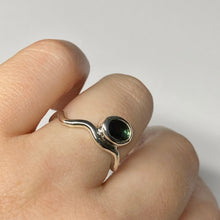 Load image into Gallery viewer, Wavy Bottle Green Tourmaline Ring (O)